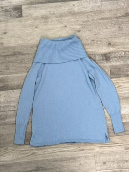 Talbots Sweaters - Talbots Light Blue Pure Cashmere Cowl Neck Long Sleeve Sweater Size Medium F12